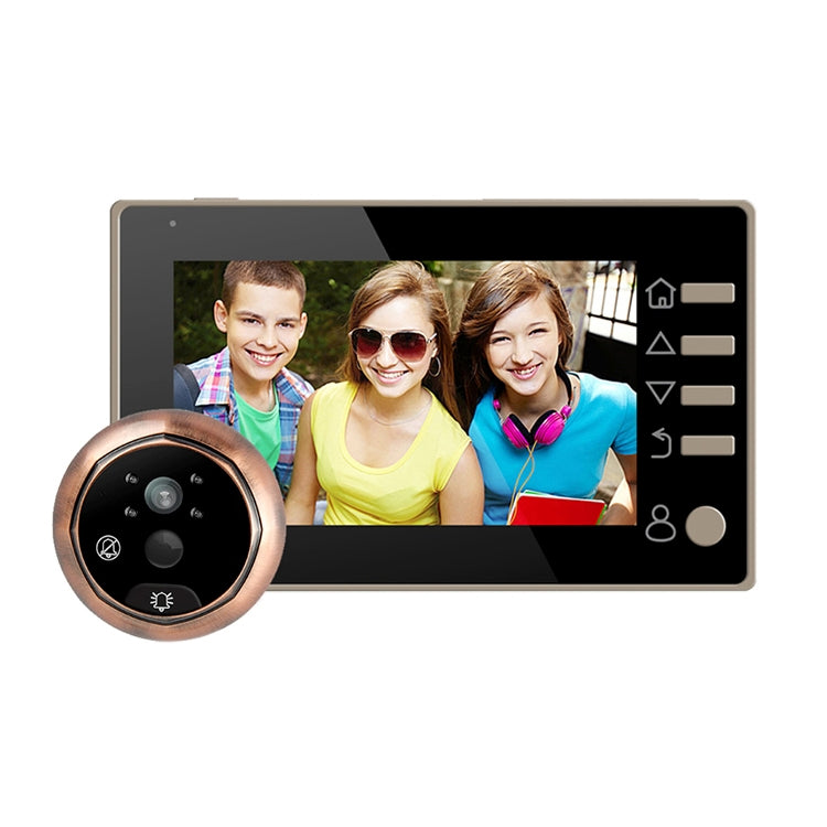 M4300D 4.3 inch TFT Color Display Screen 3.0MP Security Camera Video Smart Doorbell, Support TF Card (32GB Max) & Night Vision & Motion Detection (Gold) - Security by buy2fix | Online Shopping UK | buy2fix