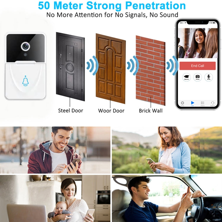 DoorBell X3 VGA WiFi Smart Video Doorbell with Chime, Support Night Vision(White) - Security by buy2fix | Online Shopping UK | buy2fix