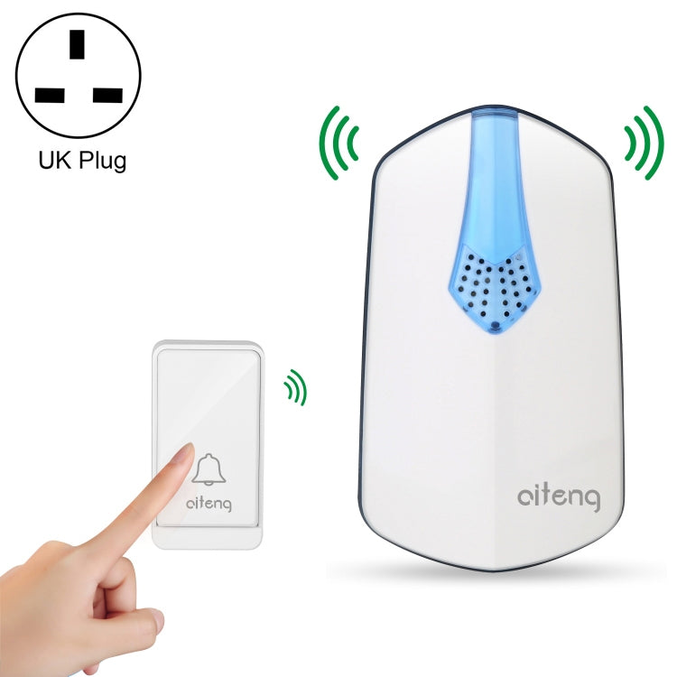 AITENG V026J Wireless Batteryless WIFI Doorbell, UK Plug - Wireless Doorbell by AITENG | Online Shopping UK | buy2fix