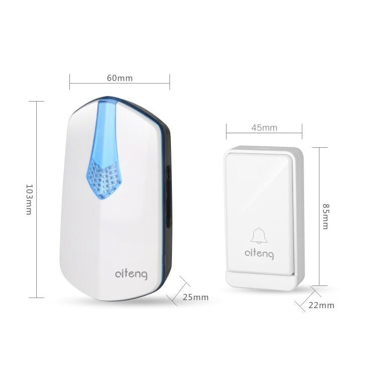 AITENG V026J Wireless Batteryless WIFI Doorbell, UK Plug - Wireless Doorbell by AITENG | Online Shopping UK | buy2fix