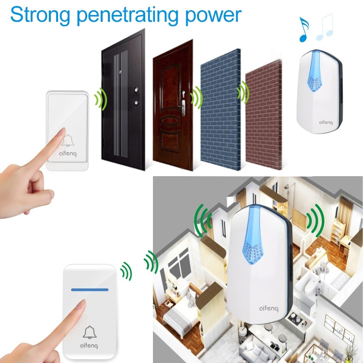 AITENG V026J Wireless Batteryless WIFI Doorbell, UK Plug - Wireless Doorbell by AITENG | Online Shopping UK | buy2fix