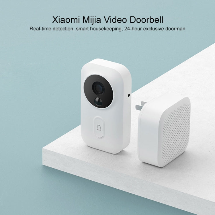 Original Xiaomi Mijia 1280x720P Smart Video Visual Doorbell with Doorbell Receiver, Support Infrared Night Vision & Change Voice Intercom & Real-time Video Viewing(White) - Security by Xiaomi | Online Shopping UK | buy2fix