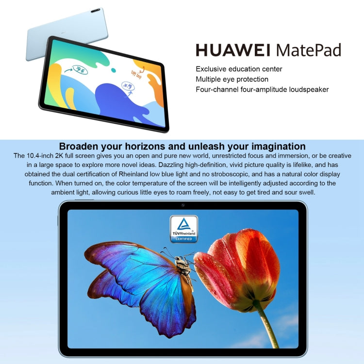 Huawei MatePad 10.4 BAH4-AL10 4G, 10.4 inch, 6GB+128GB, HarmonyOS 2 Qualcomm Snapdragon 778G 4G Octa Core up to 2.42GHz, Support Dual WiFi, OTG, Network: 4G, Not Support Google Play (Grey) - Huawei by Huawei | Online Shopping UK | buy2fix