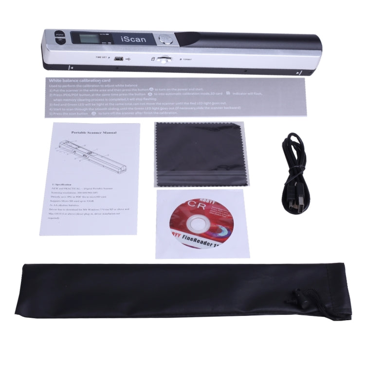 iScan01 Mobile Document Handheld Scanner with LED Display, A4 Contact Image Sensor(Silver) - Consumer Electronics by buy2fix | Online Shopping UK | buy2fix