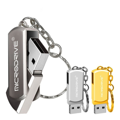 MicroDrive 32GB USB 2.0 Creative Personality Metal U Disk with Keychain (Silver) - USB Flash Drives by 1 | Online Shopping UK | buy2fix