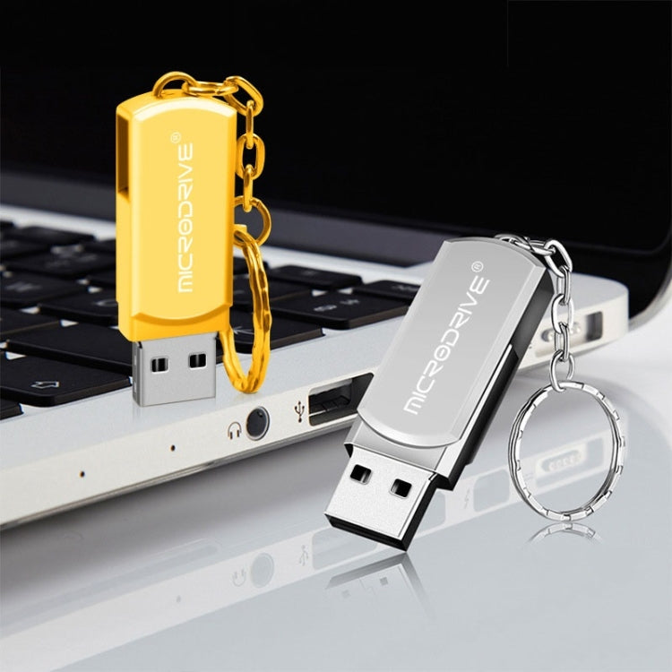 MicroDrive 16GB USB 2.0 Creative Personality Metal U Disk with Keychain (Silver) - USB Flash Drives by MicroDrive | Online Shopping UK | buy2fix