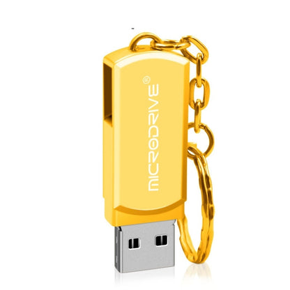 MicroDrive 16GB USB 2.0 Creative Personality Metal U Disk with Keychain (Yellow) - USB Flash Drives by MicroDrive | Online Shopping UK | buy2fix