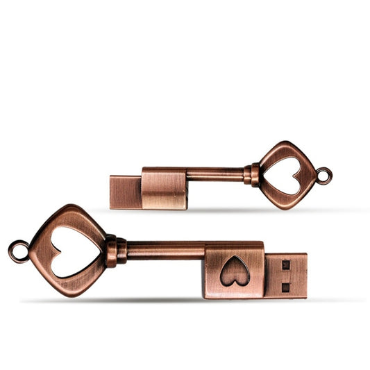 MicroDrive 16GB USB 2.0 Copper Love Key U Disk - USB Flash Drives by MicroDrive | Online Shopping UK | buy2fix