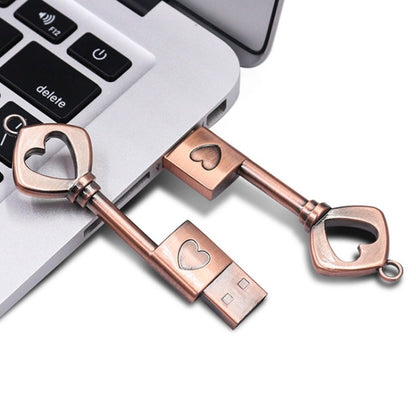 MicroDrive 16GB USB 2.0 Copper Love Key U Disk - USB Flash Drives by MicroDrive | Online Shopping UK | buy2fix