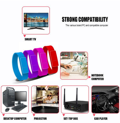 MicroDrive 8GB USB 2.0 Fashion Bracelet Wristband U Disk (Red) - Computer & Networking by MicroDrive | Online Shopping UK | buy2fix