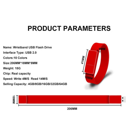 MicroDrive 128GB USB 2.0 Fashion Bracelet Wristband U Disk (Green) - Computer & Networking by MicroDrive | Online Shopping UK | buy2fix